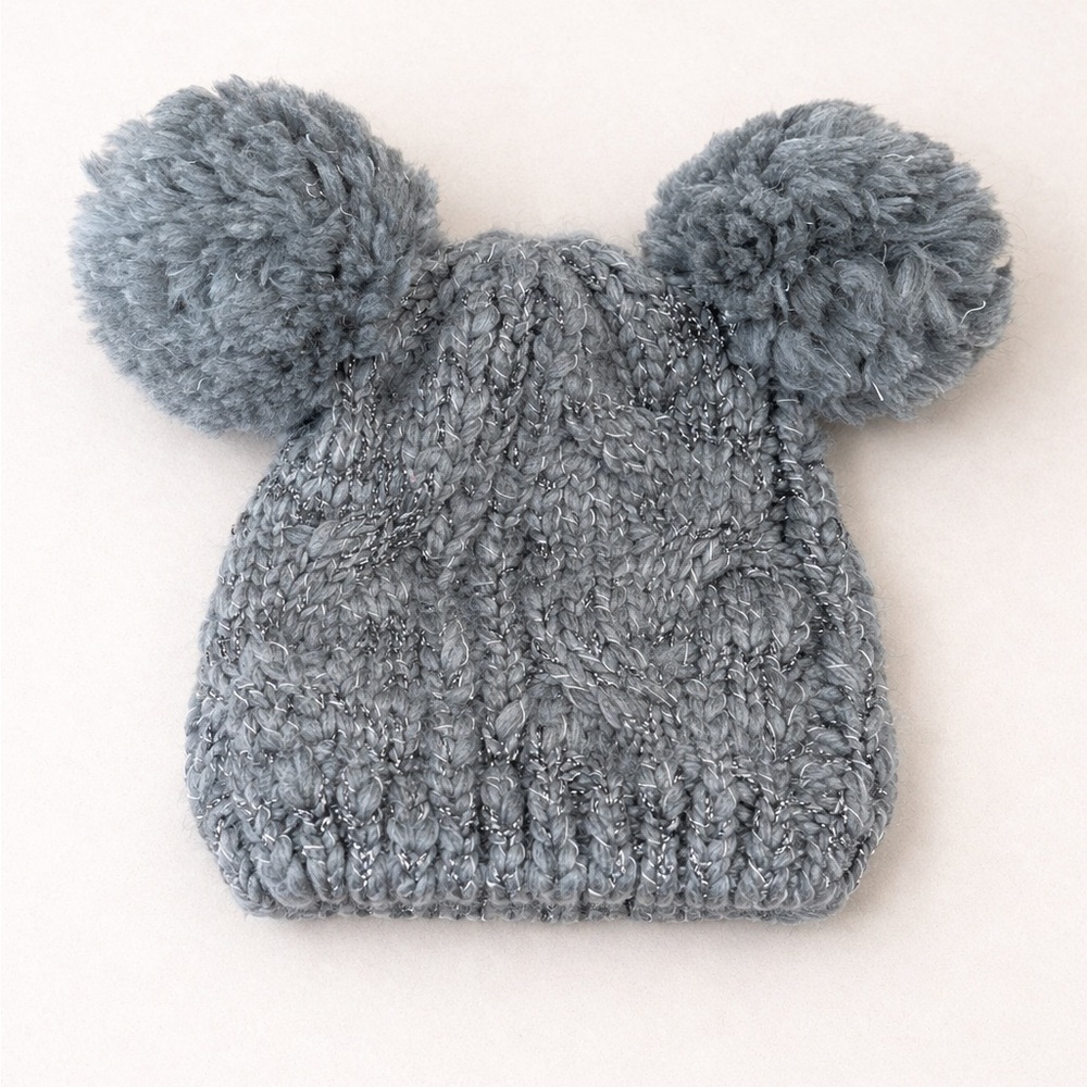 The Children's Place Gray Knit Hat with Pom-Poms